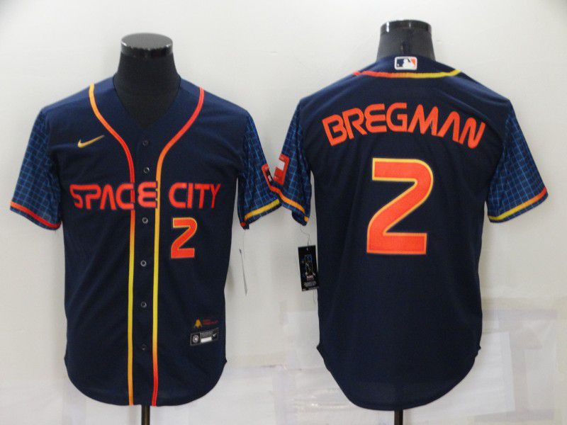 Men Houston Astros 2 Bregman Blue City Edition Game Nike 2022 MLB Jersey